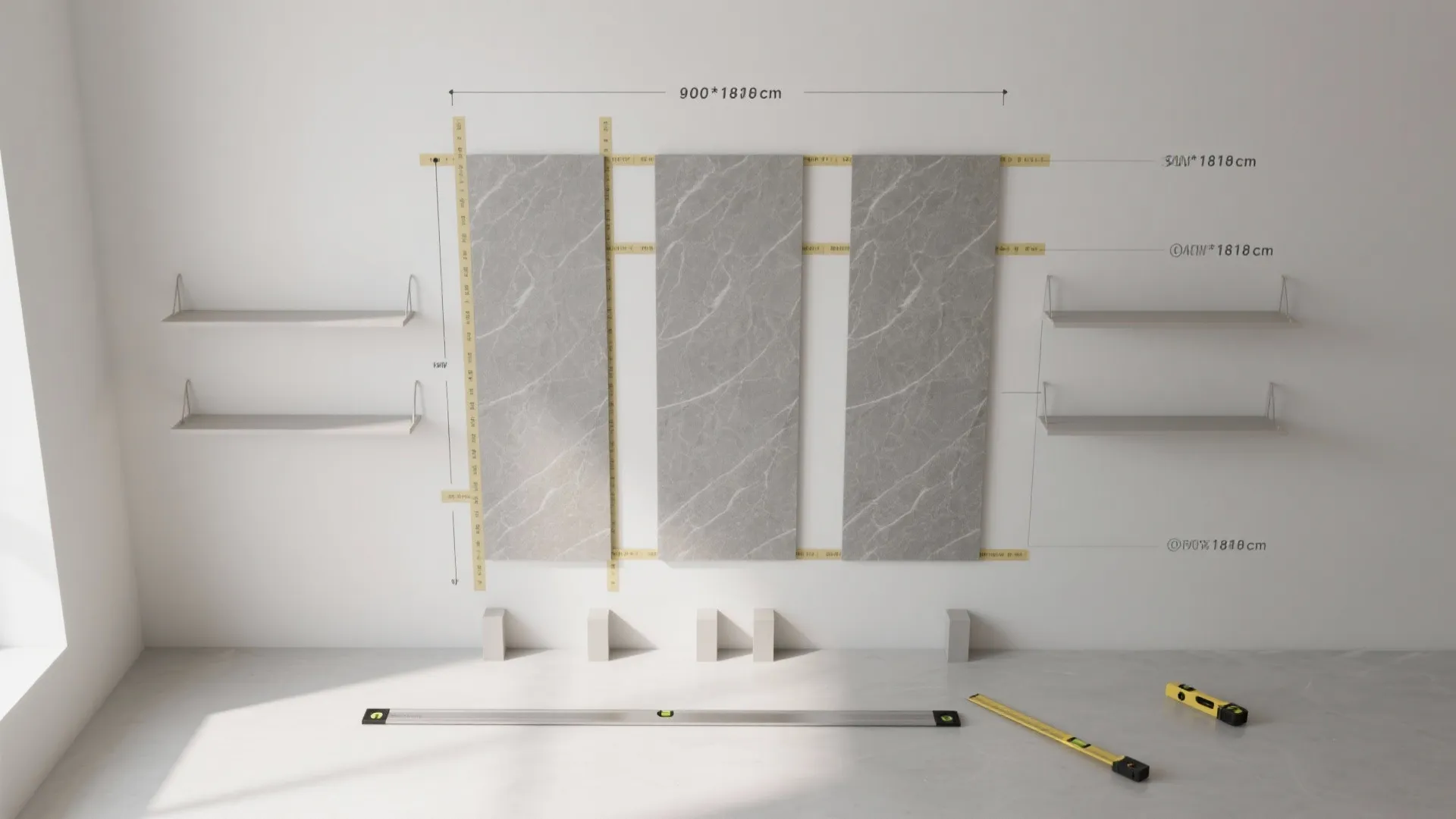 Large-format stone-look porcelain