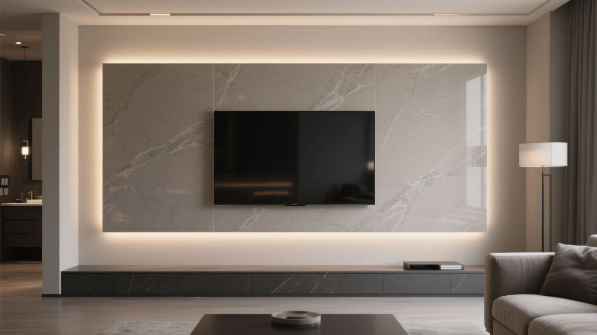 Stone-Look Slab With Integrated LED Wash