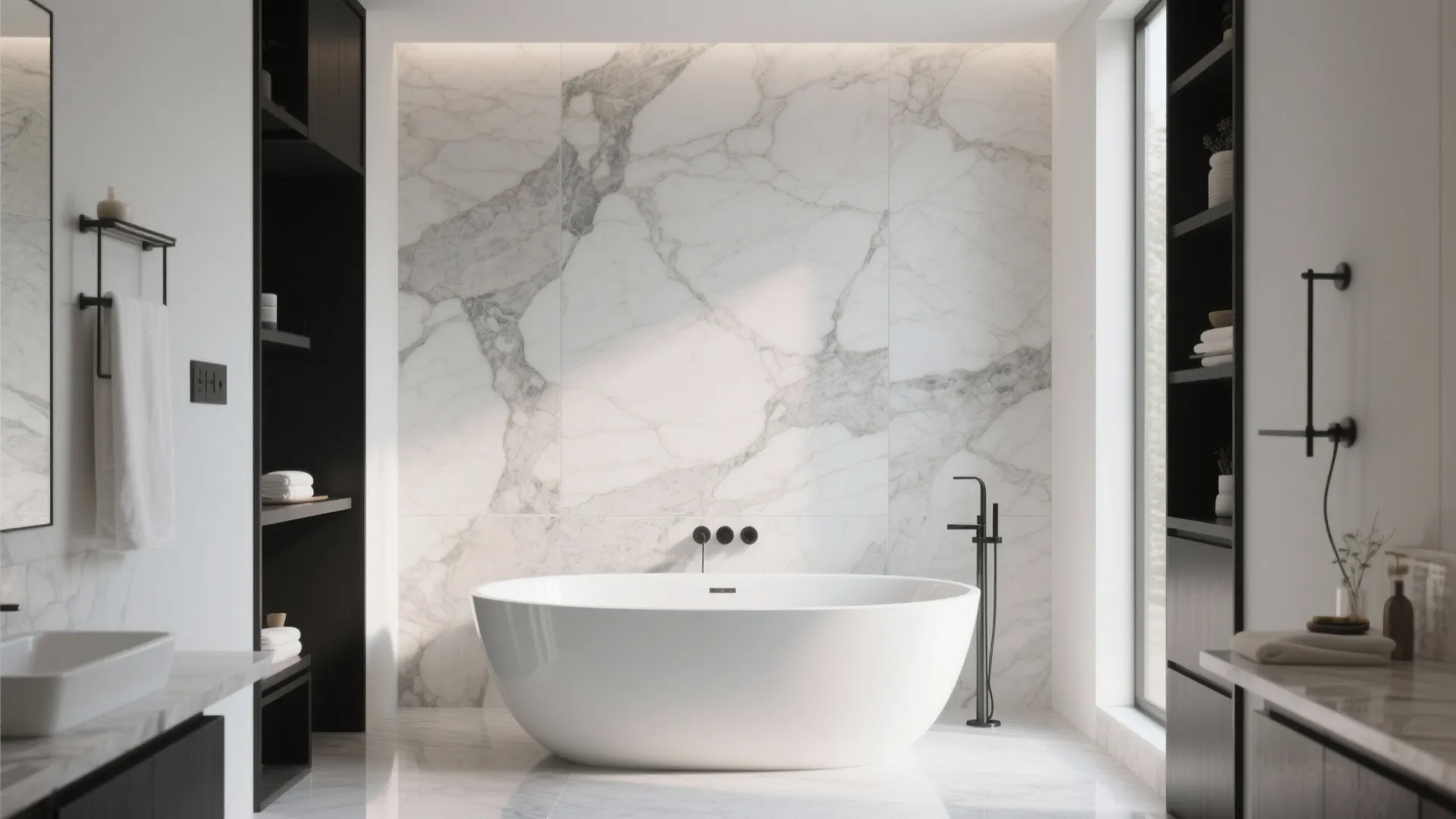 3) Large-Format Tile Print Murals to “Widen” the Room