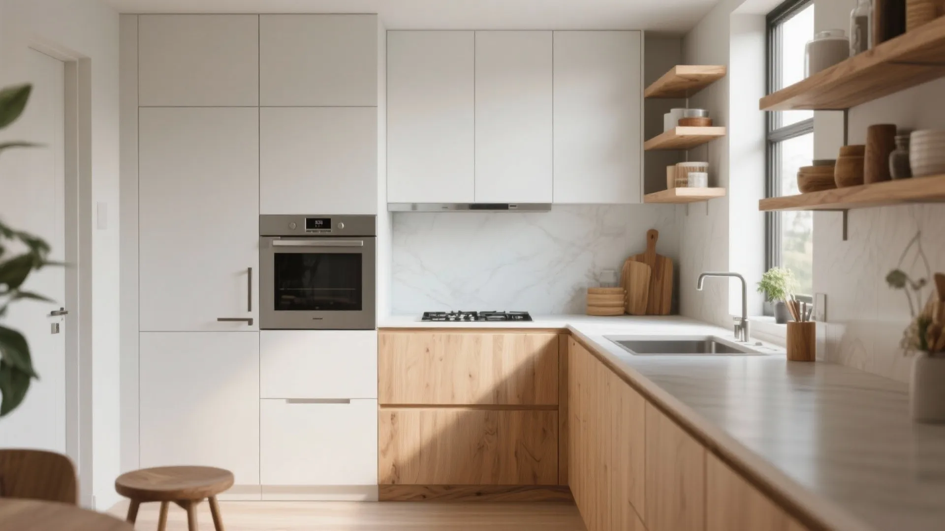 3. Slab Doors for a Modern Look