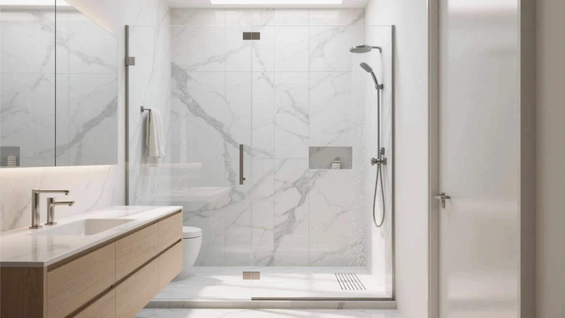 Large-Format Porcelain in Grey and White