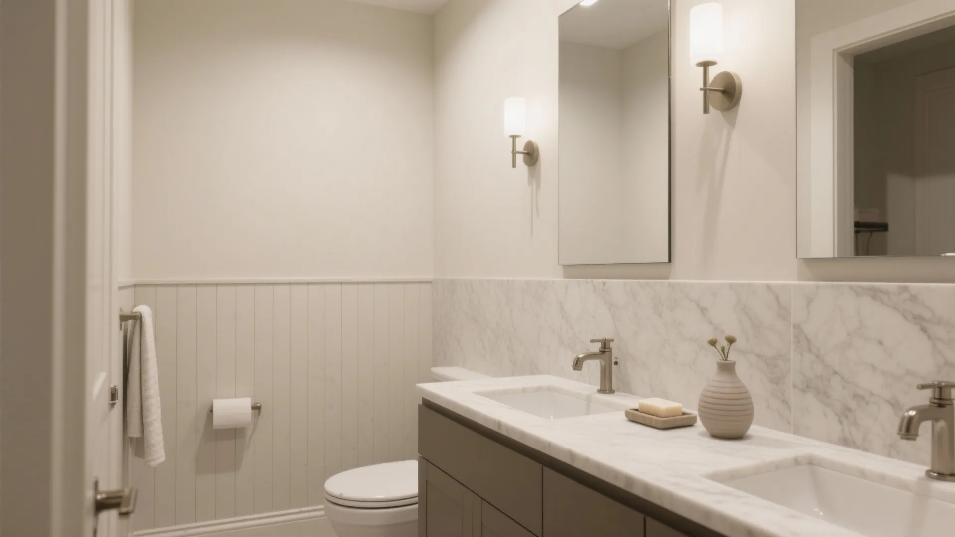 Slab Wainscoting and Tall Backsplashes (with a Ledge)