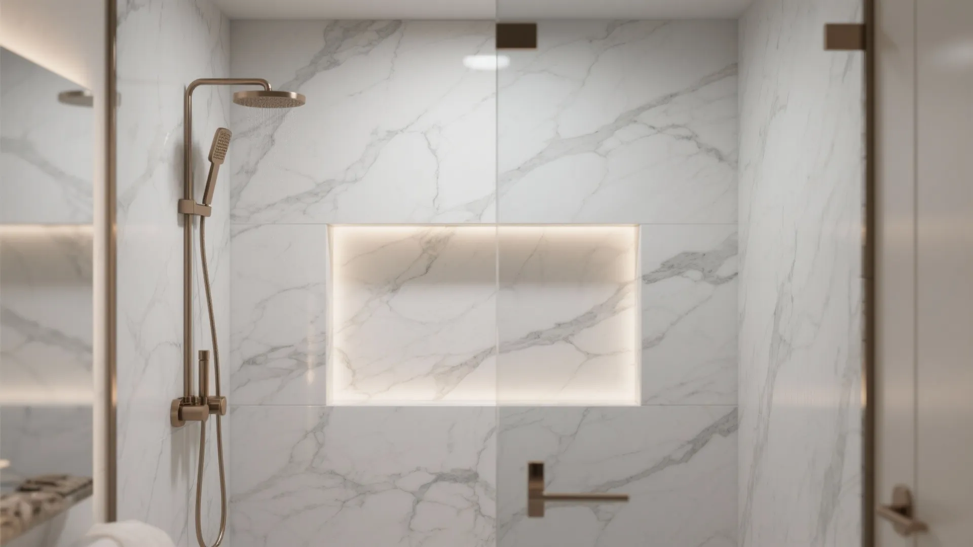 Statement Slab Wall and Shower Niche