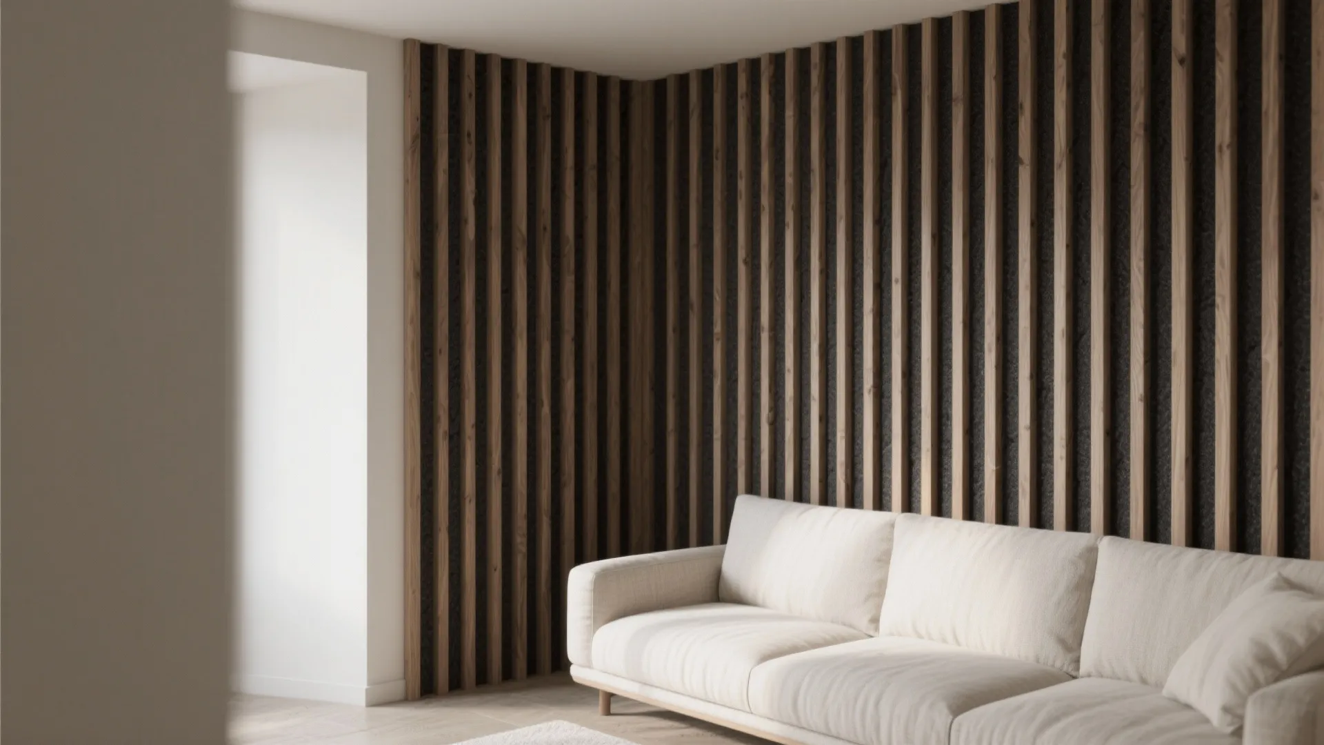 Minimal Wood Slat Accent Wall