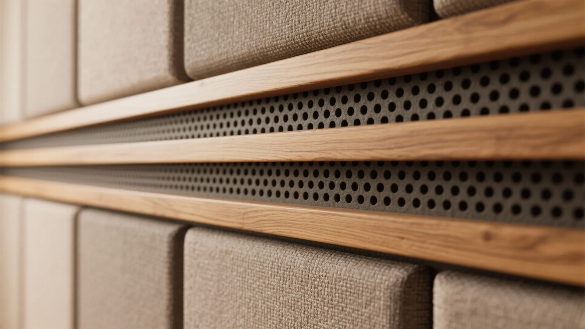 Acoustic Fabric and Slatted Wood: Sound Meets Style