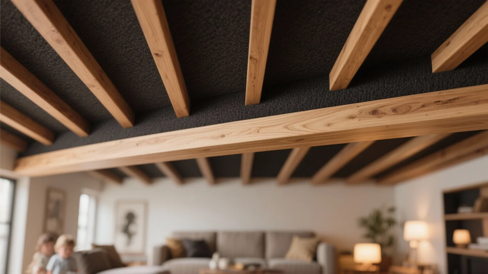 Wood Slat Accents with Acoustic Backing