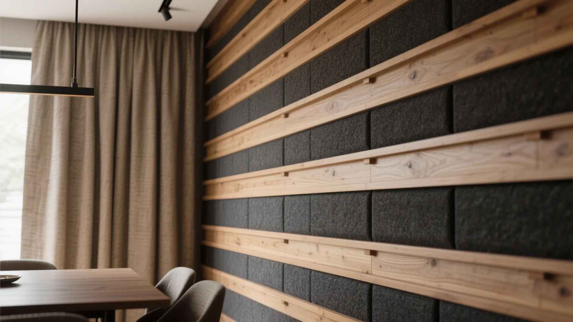 Timber Slat Wall or Curtain for Acoustic Warmth