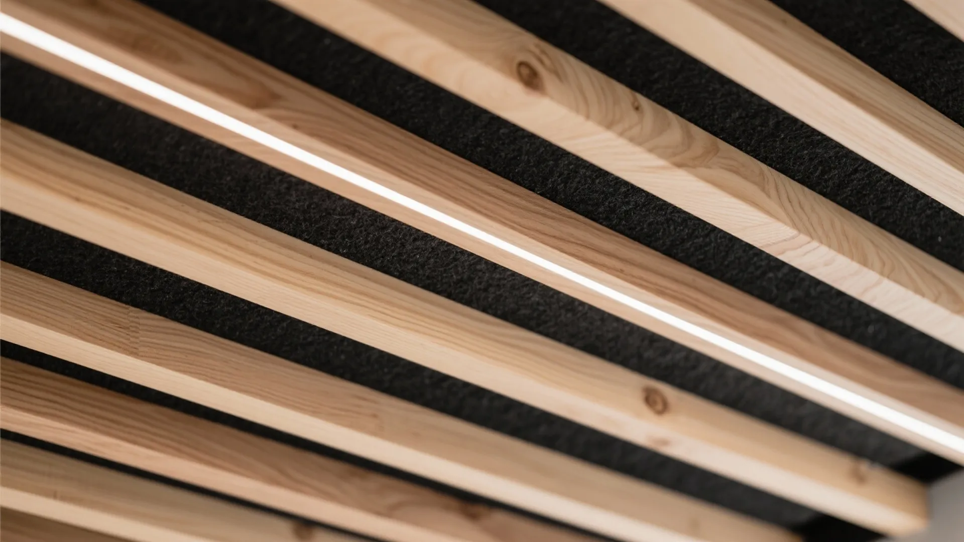 3) Timber slat raft with acoustic backing