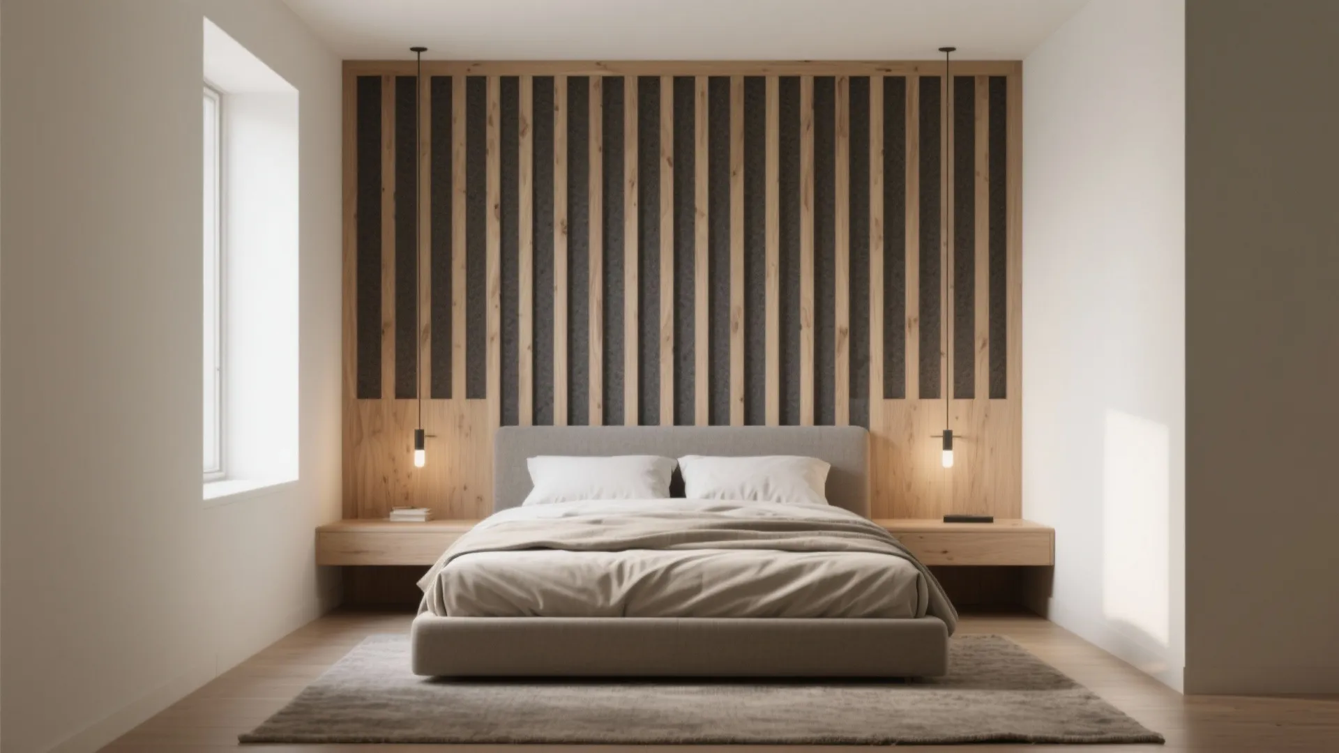 Slatted Wood Panelling with Acoustic Comfort