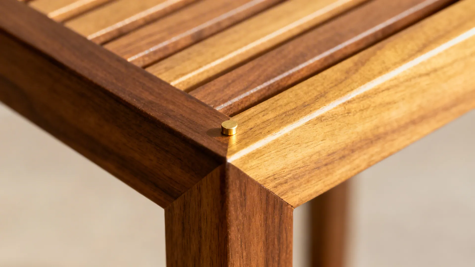 1) Slim Wooden Slat Doors with Brass Pins