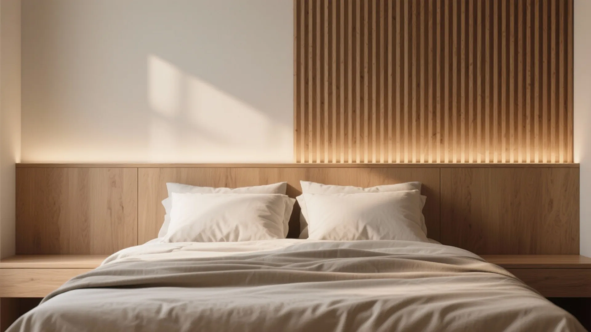 Layered Slat Wall with Warm Color Blocking