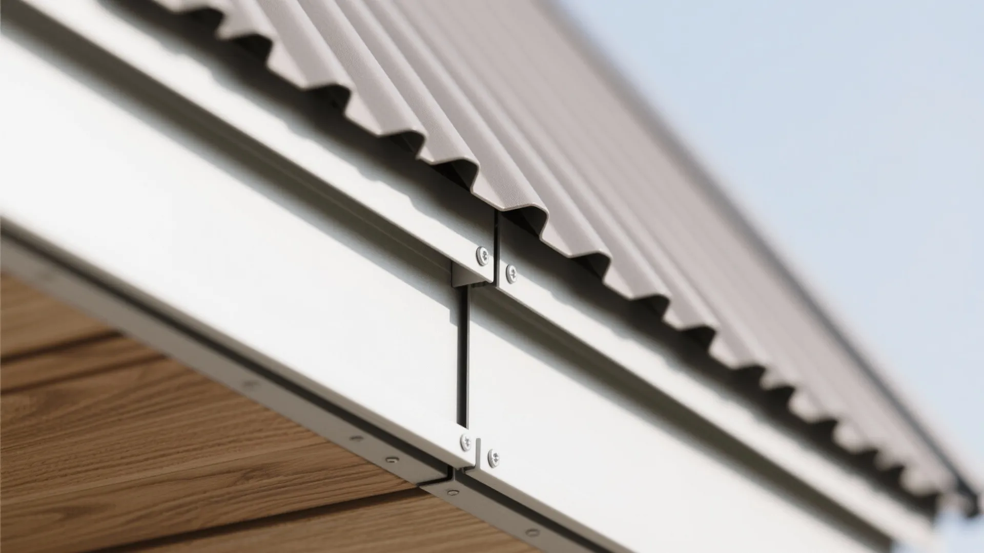 Slim framed slat roof for privacy and airflow
