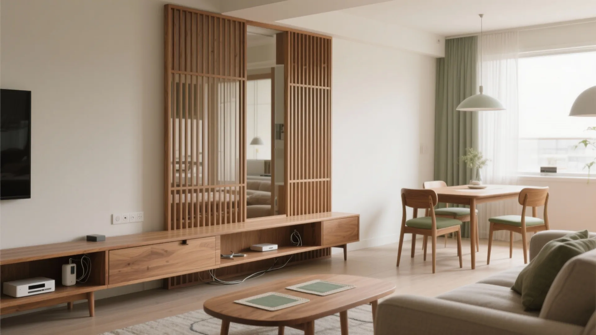 Slatted Screen + Low Console (Breathe and Store)