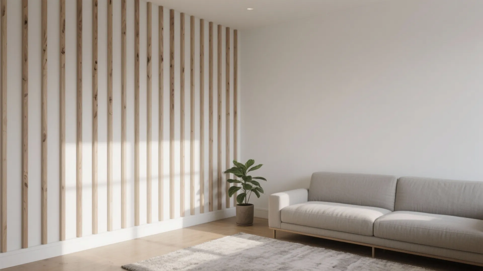 Minimalist Slat Wood Corner Wall