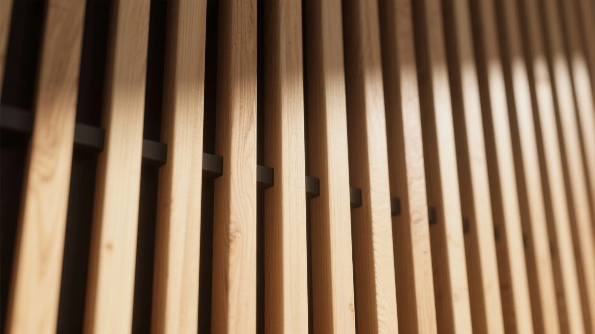 Low-Slung Console With Vertical Slatted Panels