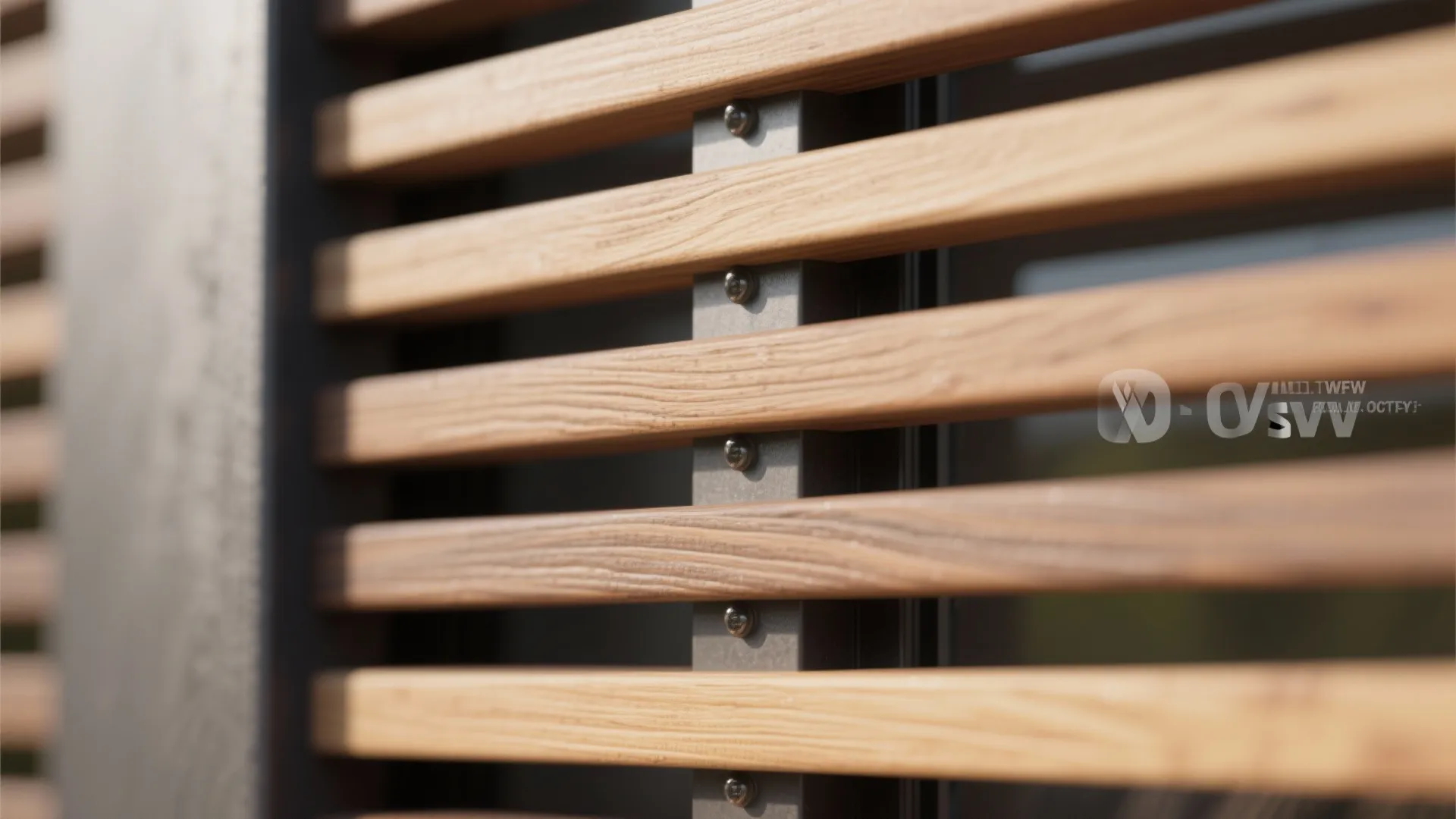 Timber-and-metal rhythm with spaced slats