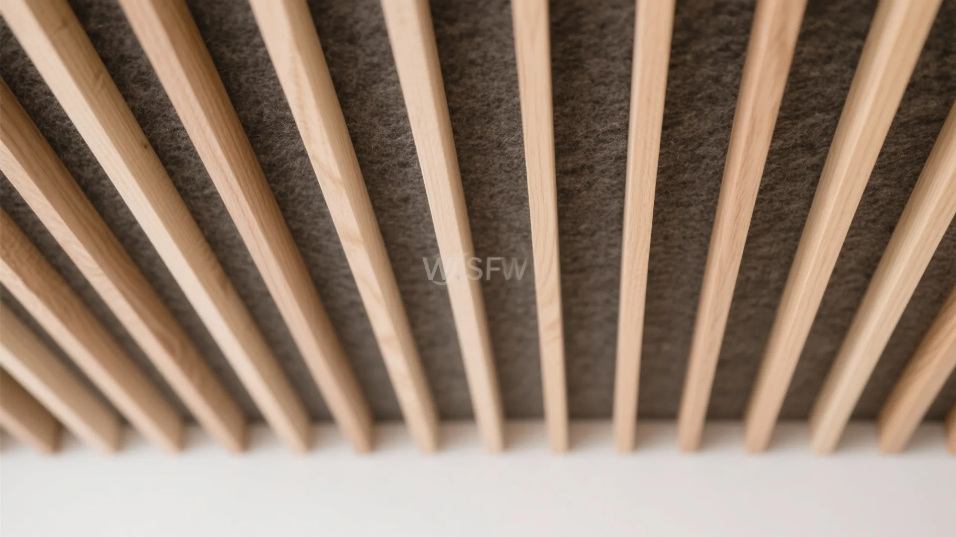 2) Textured Wood Slats for Warmth and Acoustics