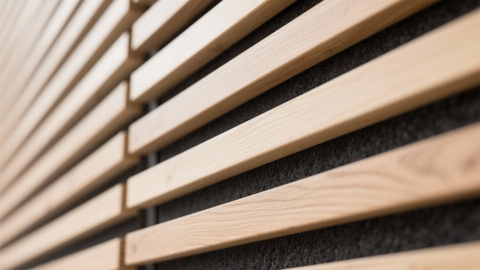 Minimal slat walls for storage and depth