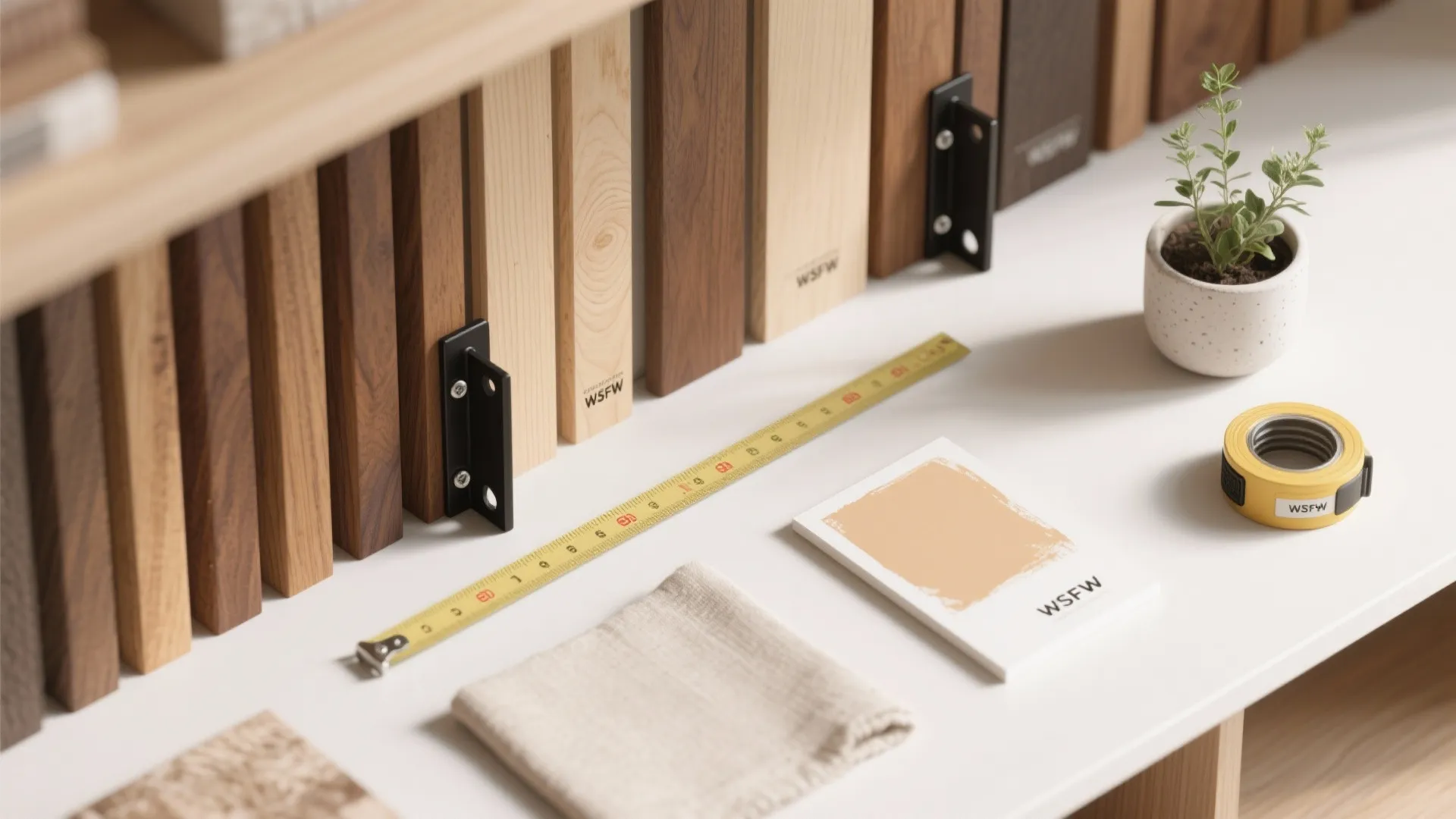 Open Shelving Screen with Wood Slats