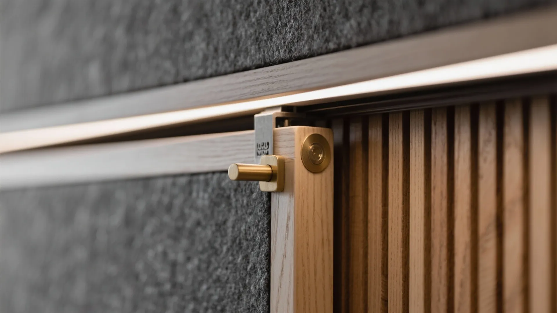 4) Sliding-Panel Plywood Mandir with Acoustic Felt Backing