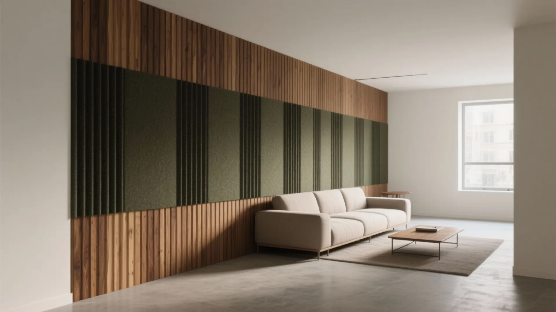 Slatted Wood Panels with Felt Backing