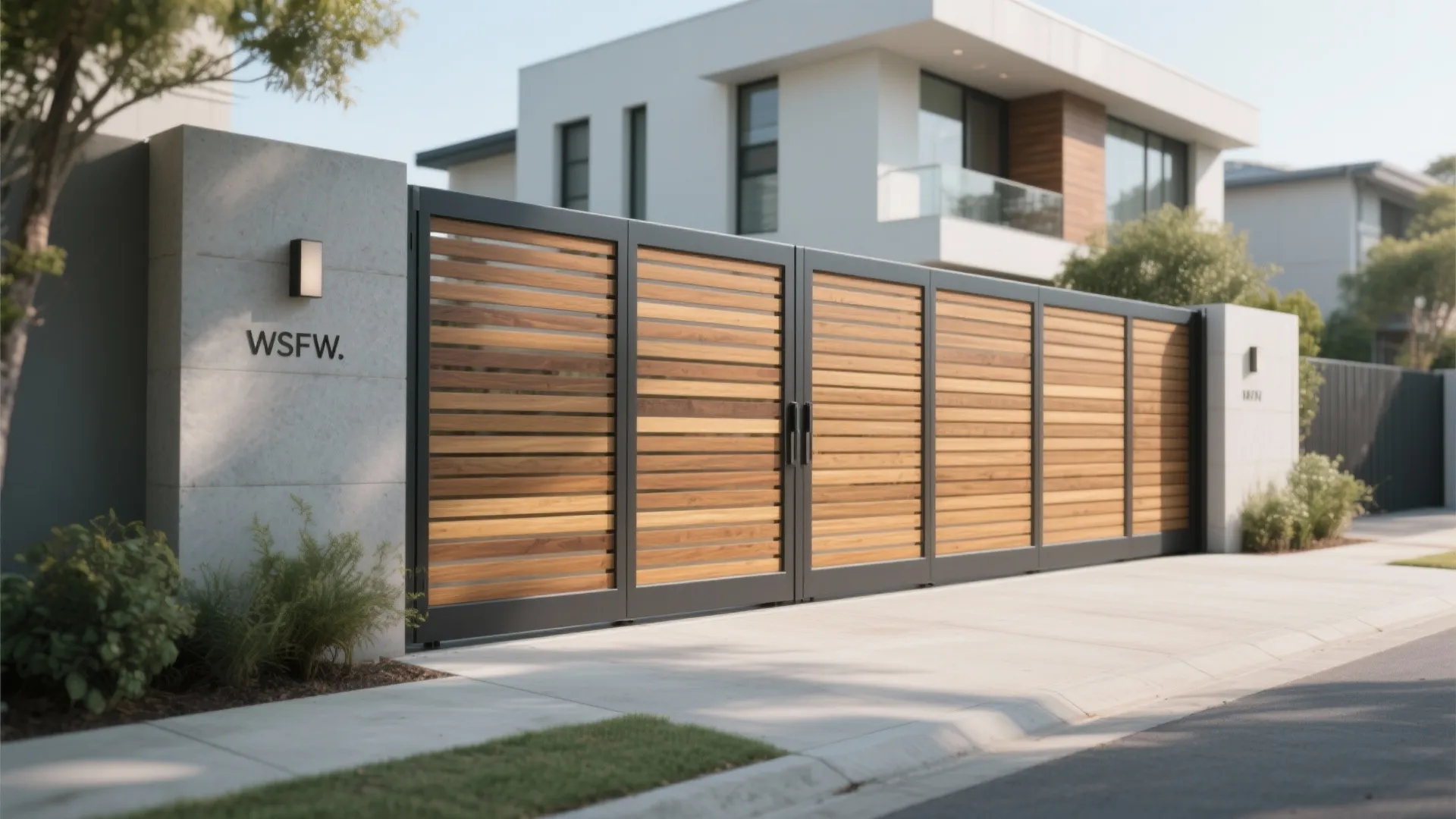 Minimal slats with a warm accent