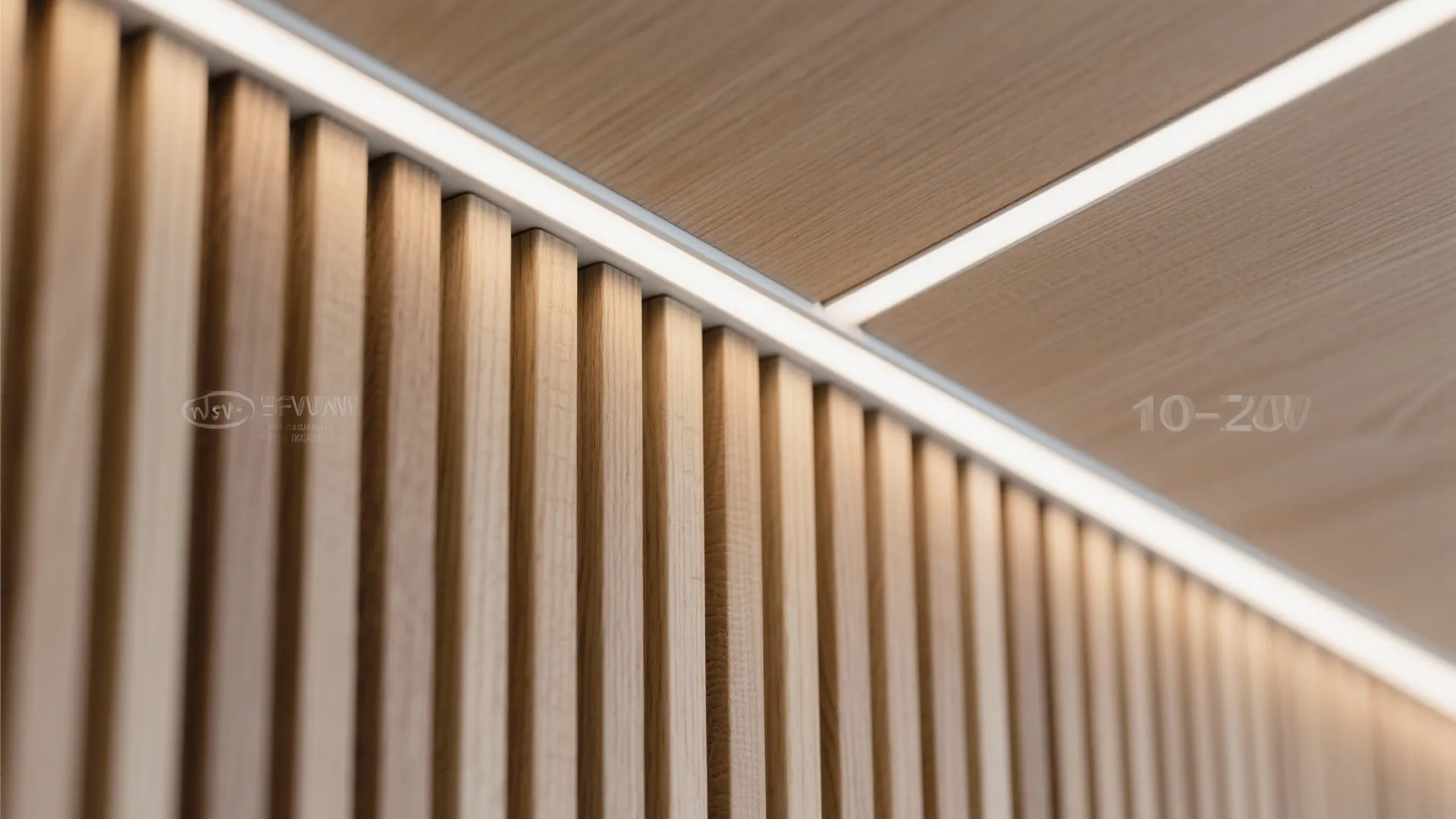 Backlit panel wall with textured finishes