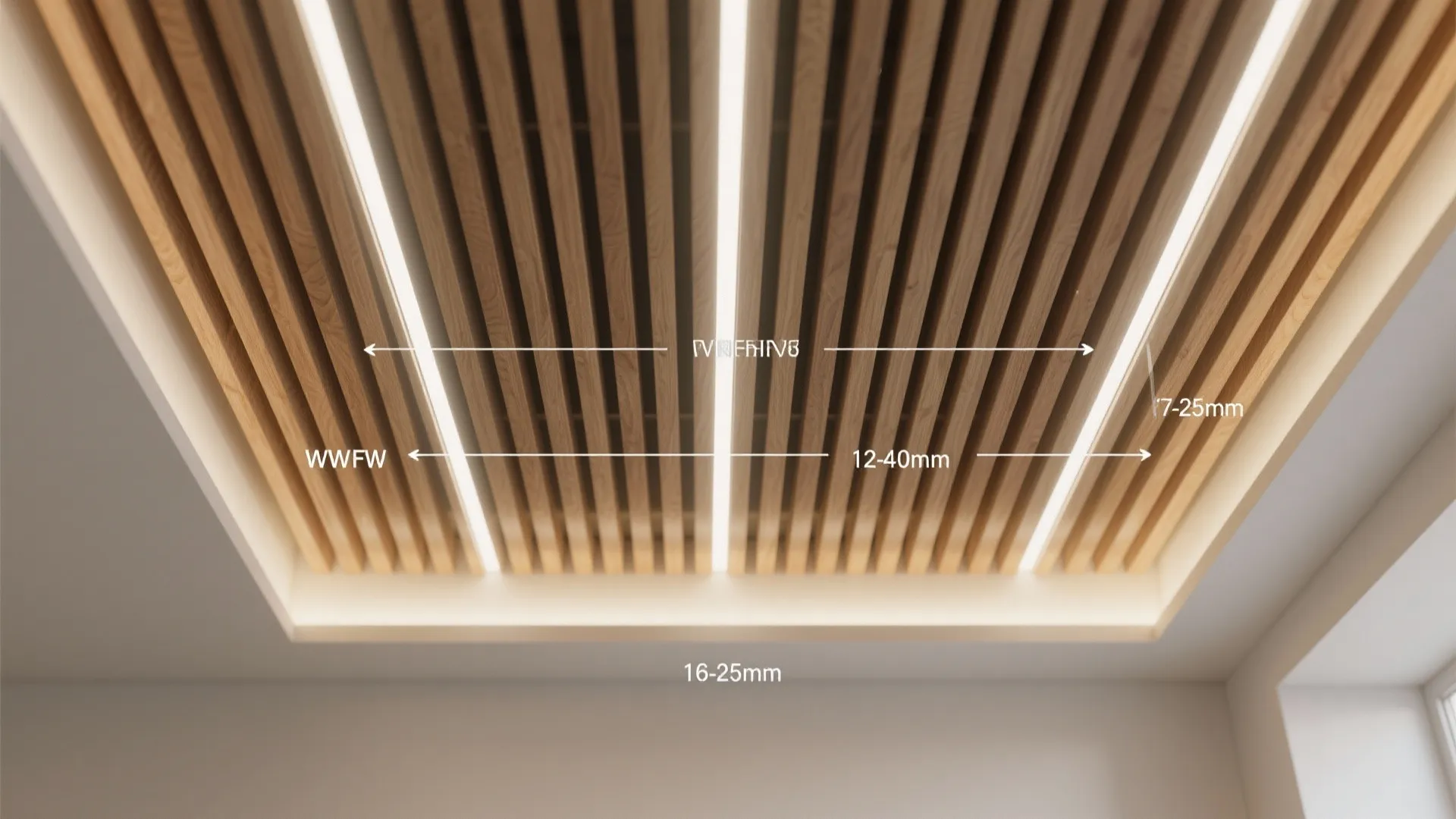 Integrated Wood Slat Ceilings with Hidden LEDs