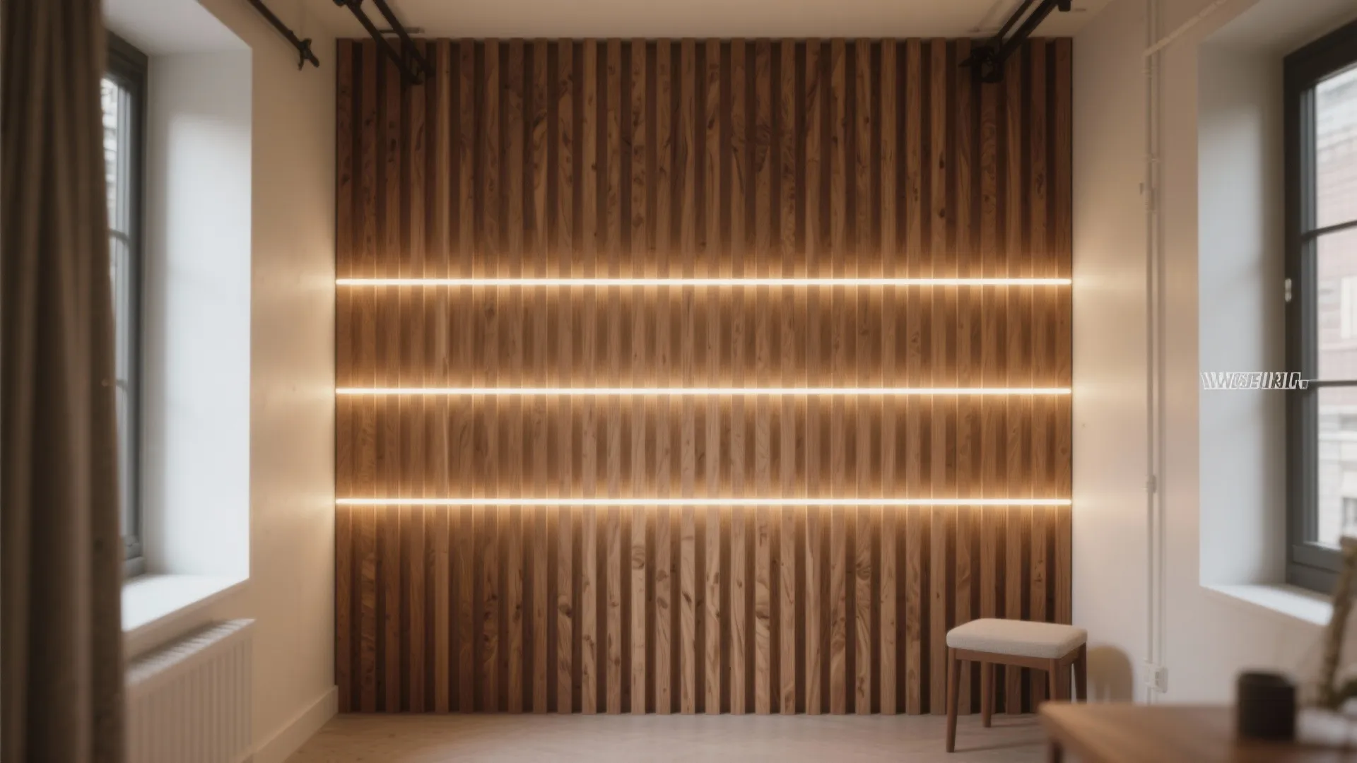 Linear Slat Wall with LED Beat Lighting