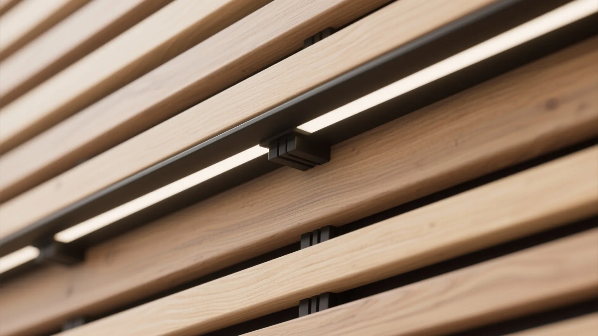 4) Wood Slat Ceiling with Integrated Linear Lights