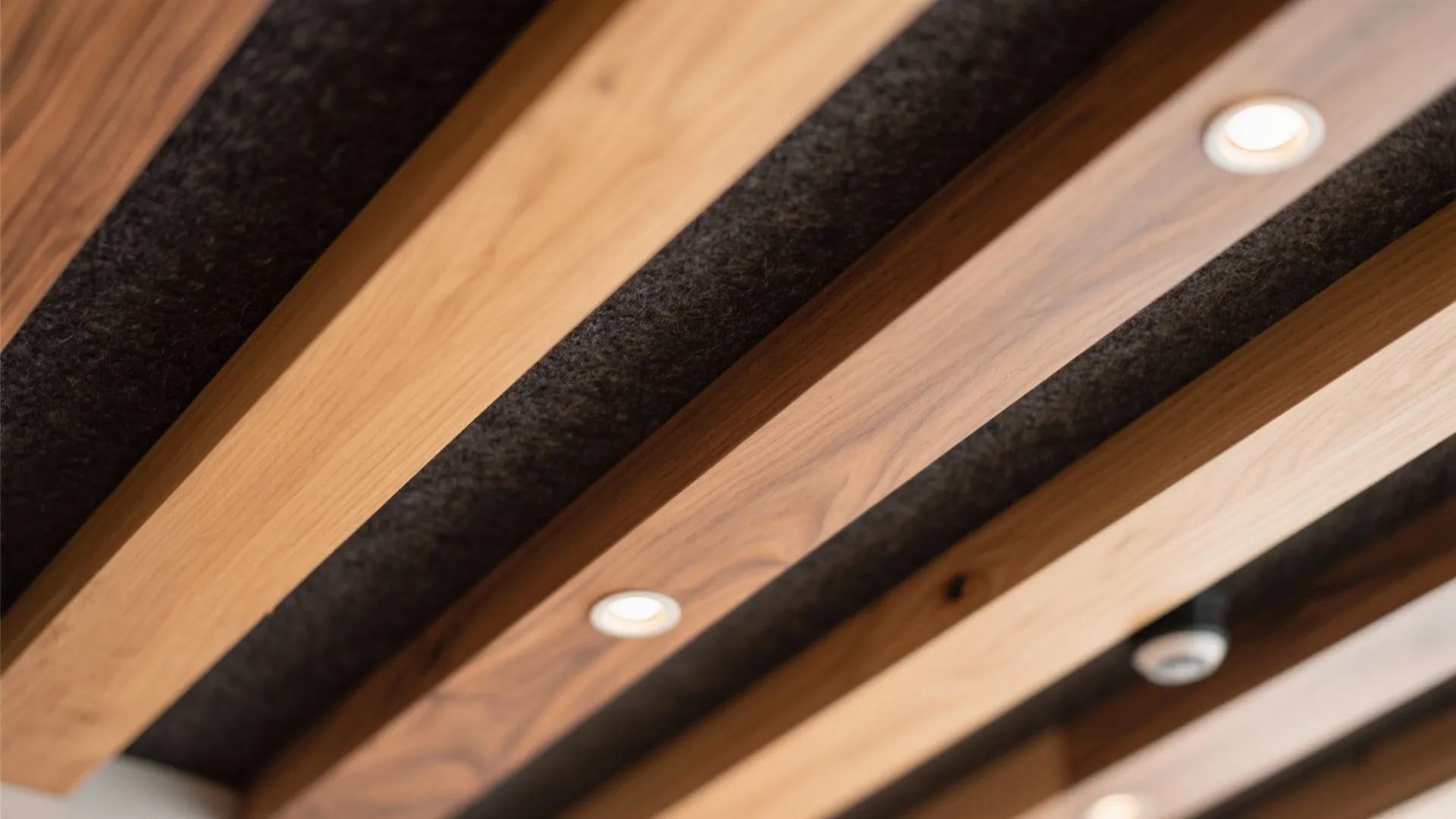 Warm Wood Slat Ceiling Accent