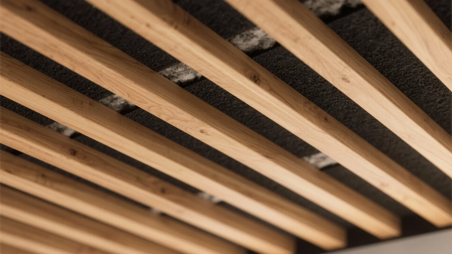 Wood Slat Ceiling with Acoustic Backing