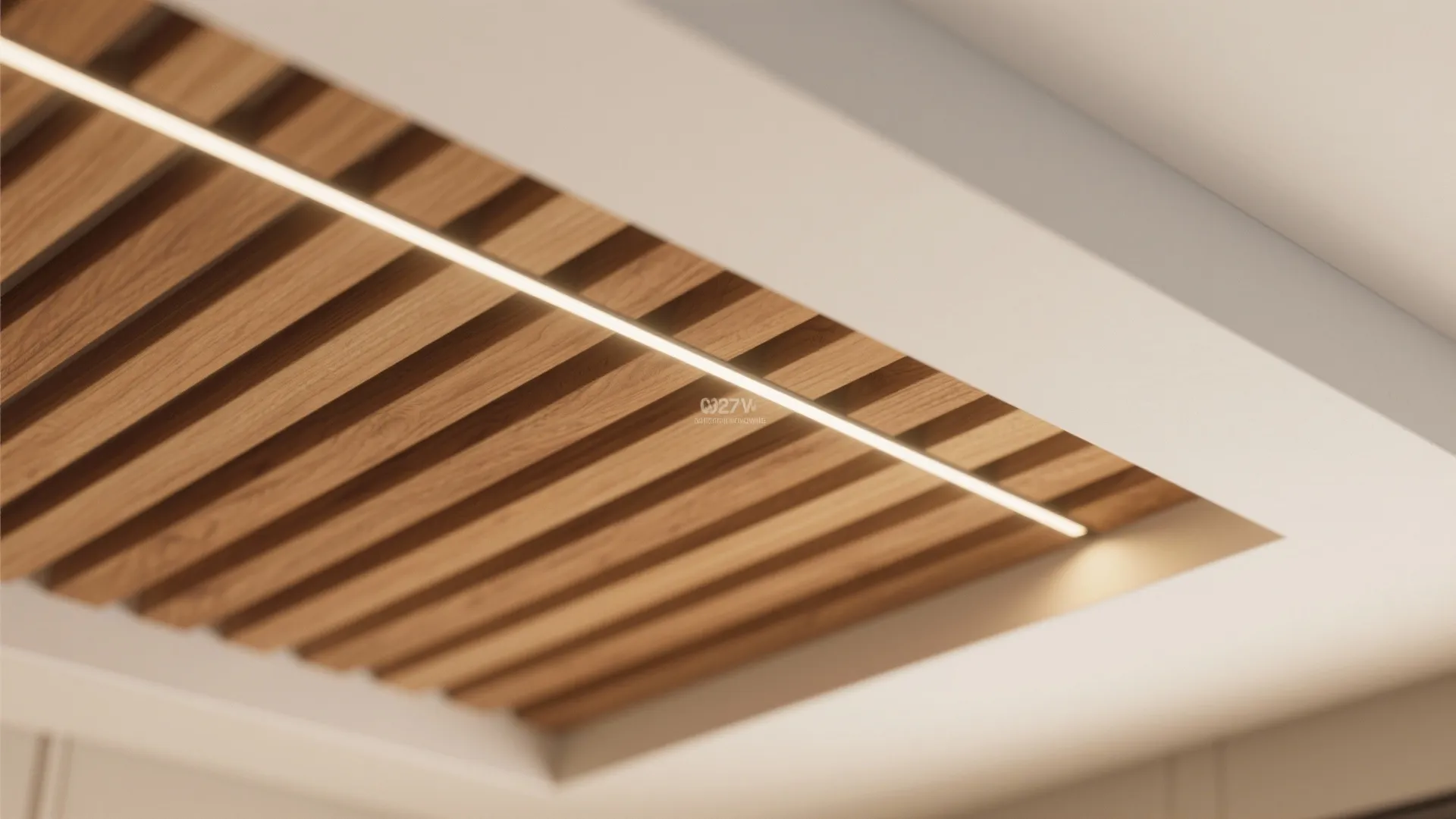 Two-Layer Tray Ceiling with Wood Slats