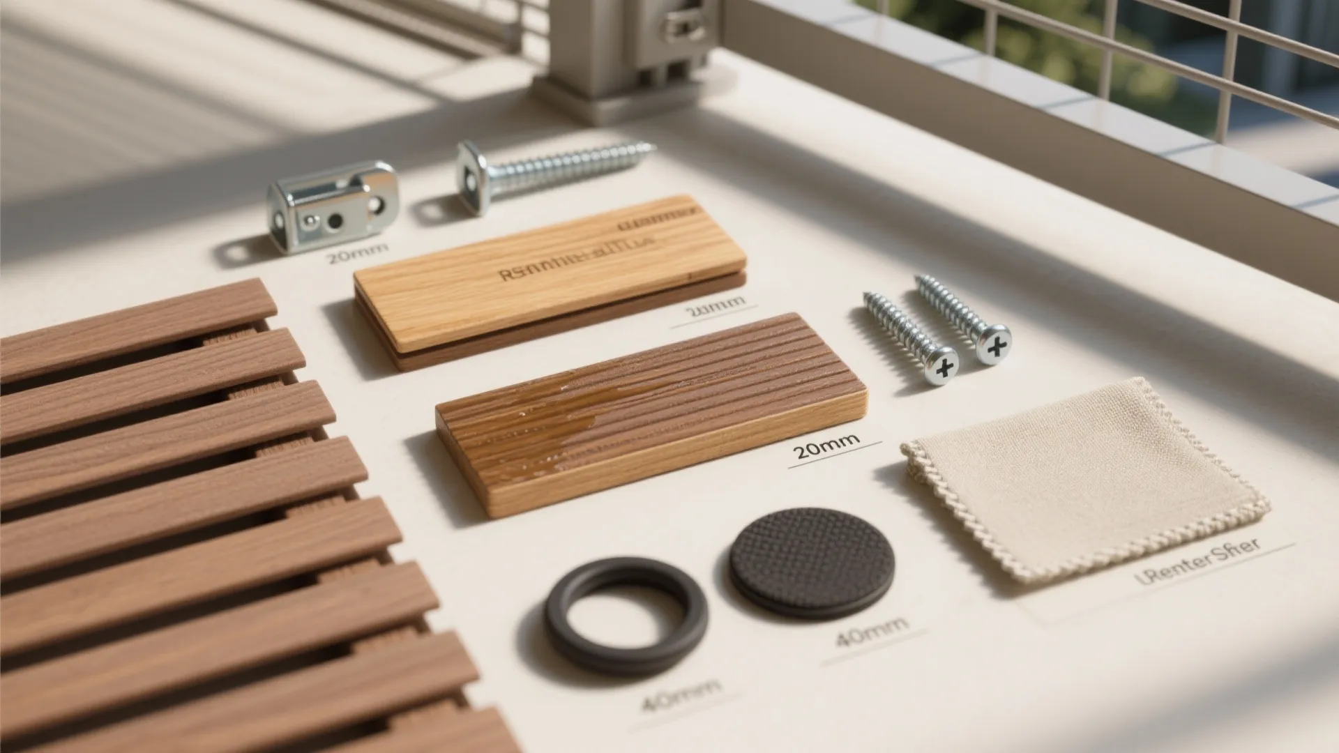 1) Slatted Wood Panels with Adjustable Angles