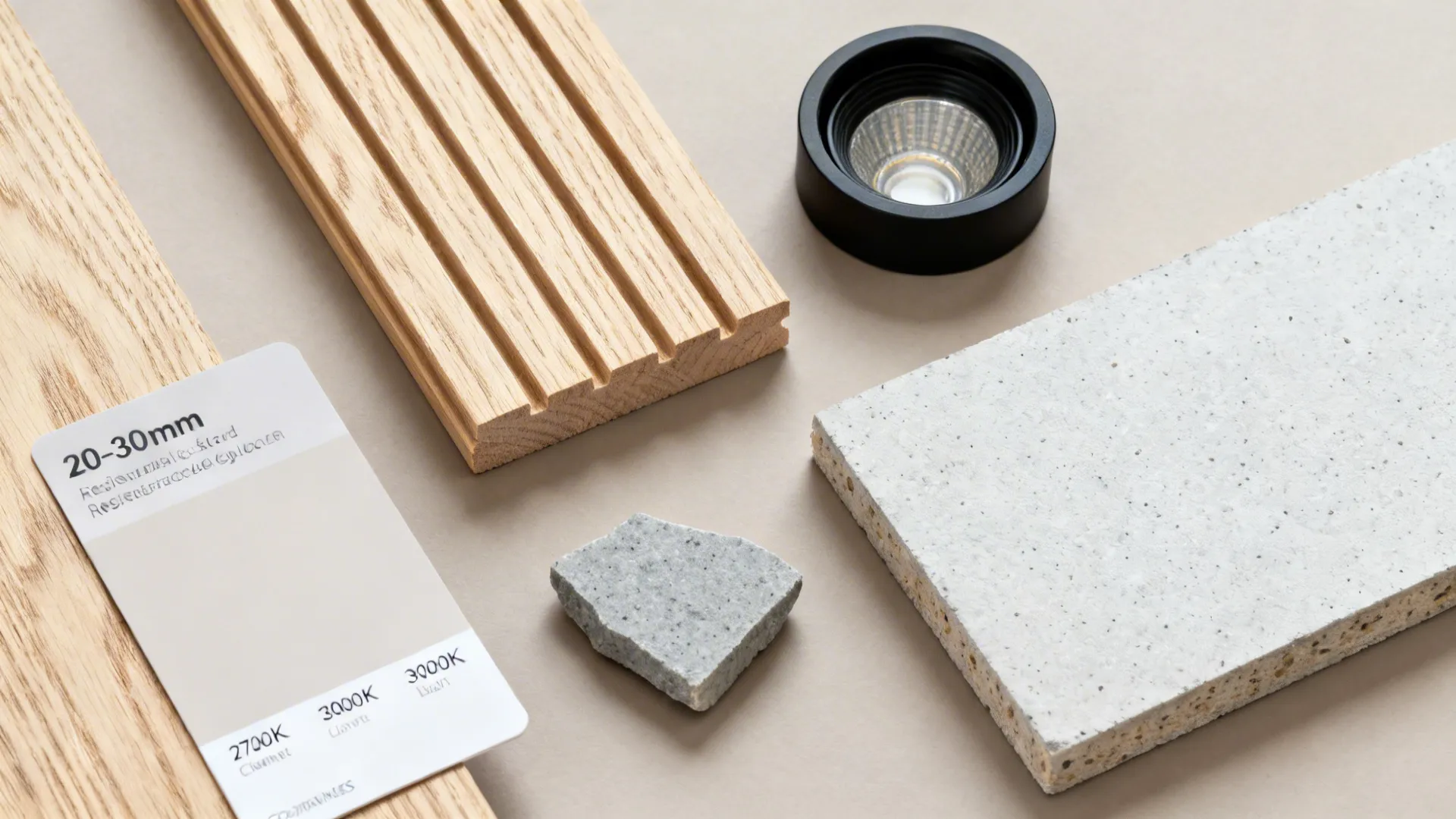 Timber Slat Cloud with Recessed Spots