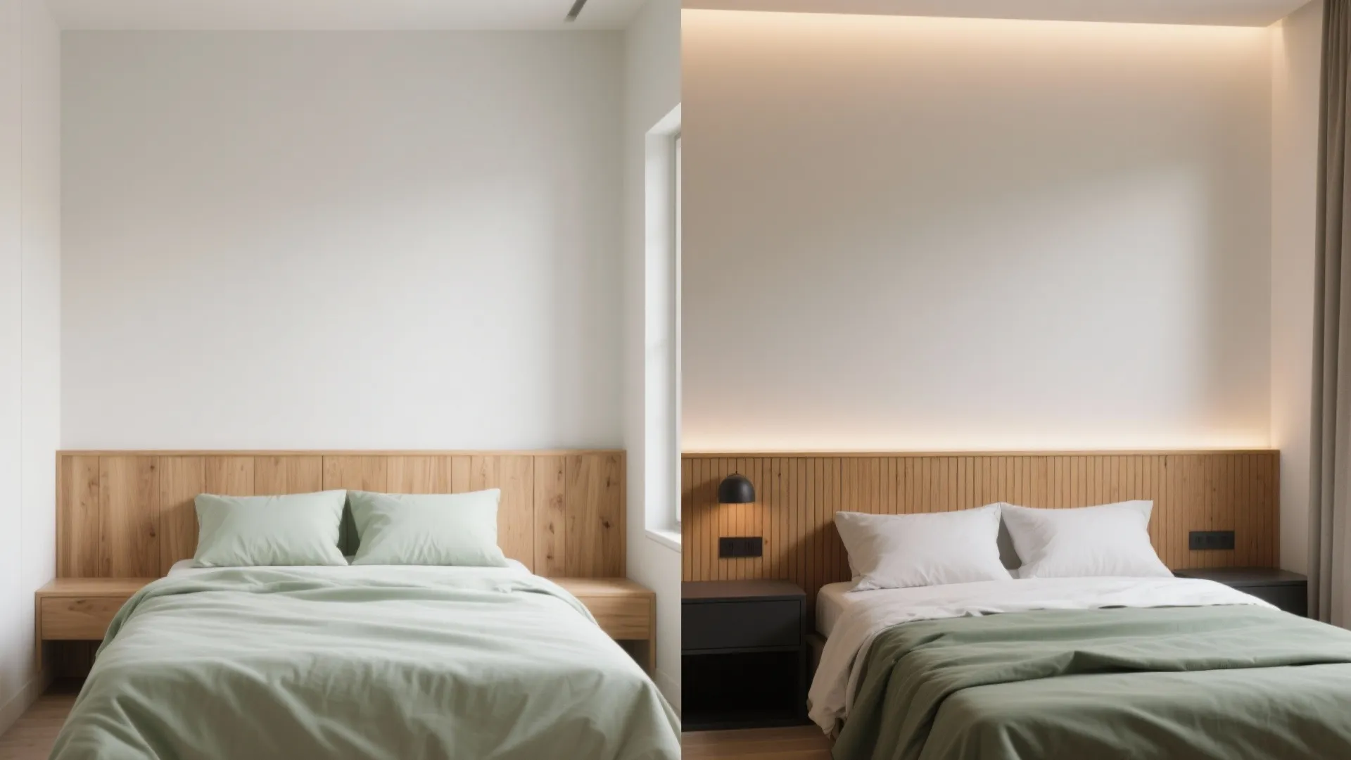 Warm Wood-and-Paint Combo Wall