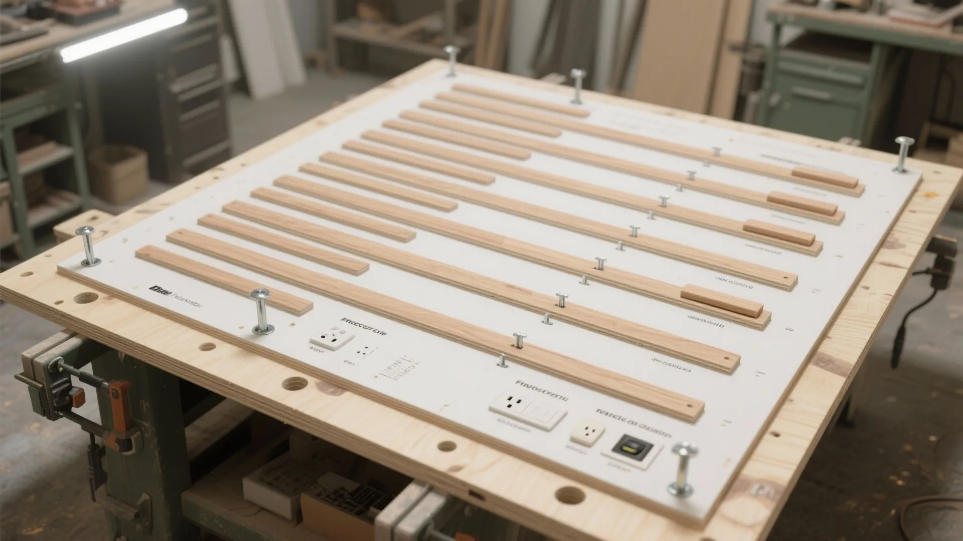 Minimal slat walls for storage and depth