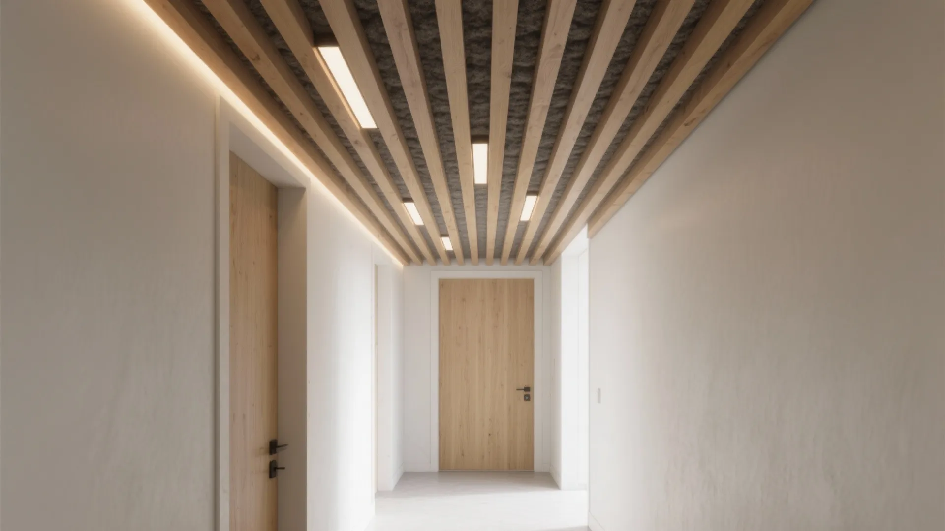 Warm wood slats and acoustic calm