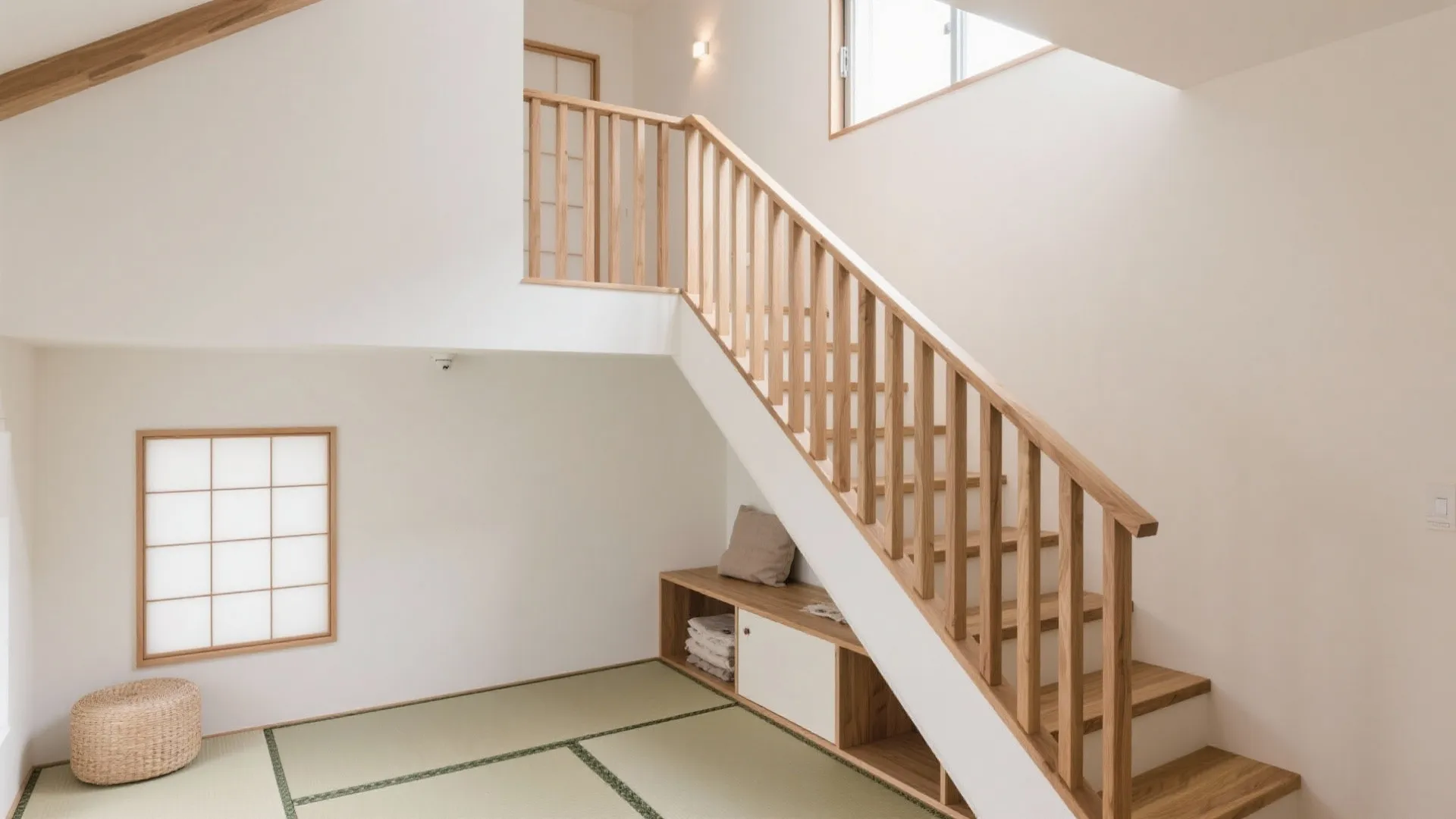 Tips 5: 目隠し兼用のスラット柵で収納を活かす（収納技巧と一体化）