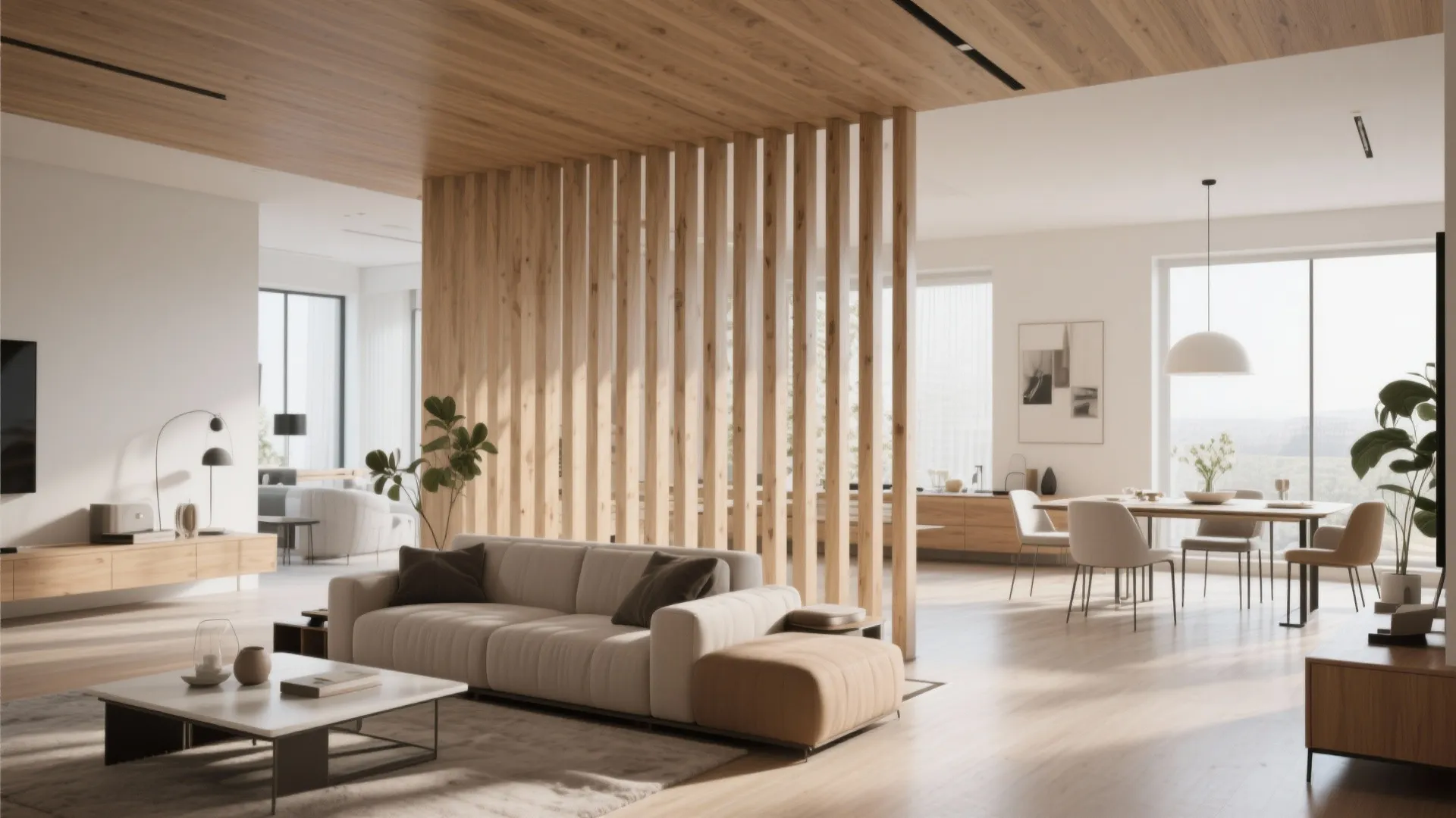 6. Ceiling-to-Floor Divider Slats