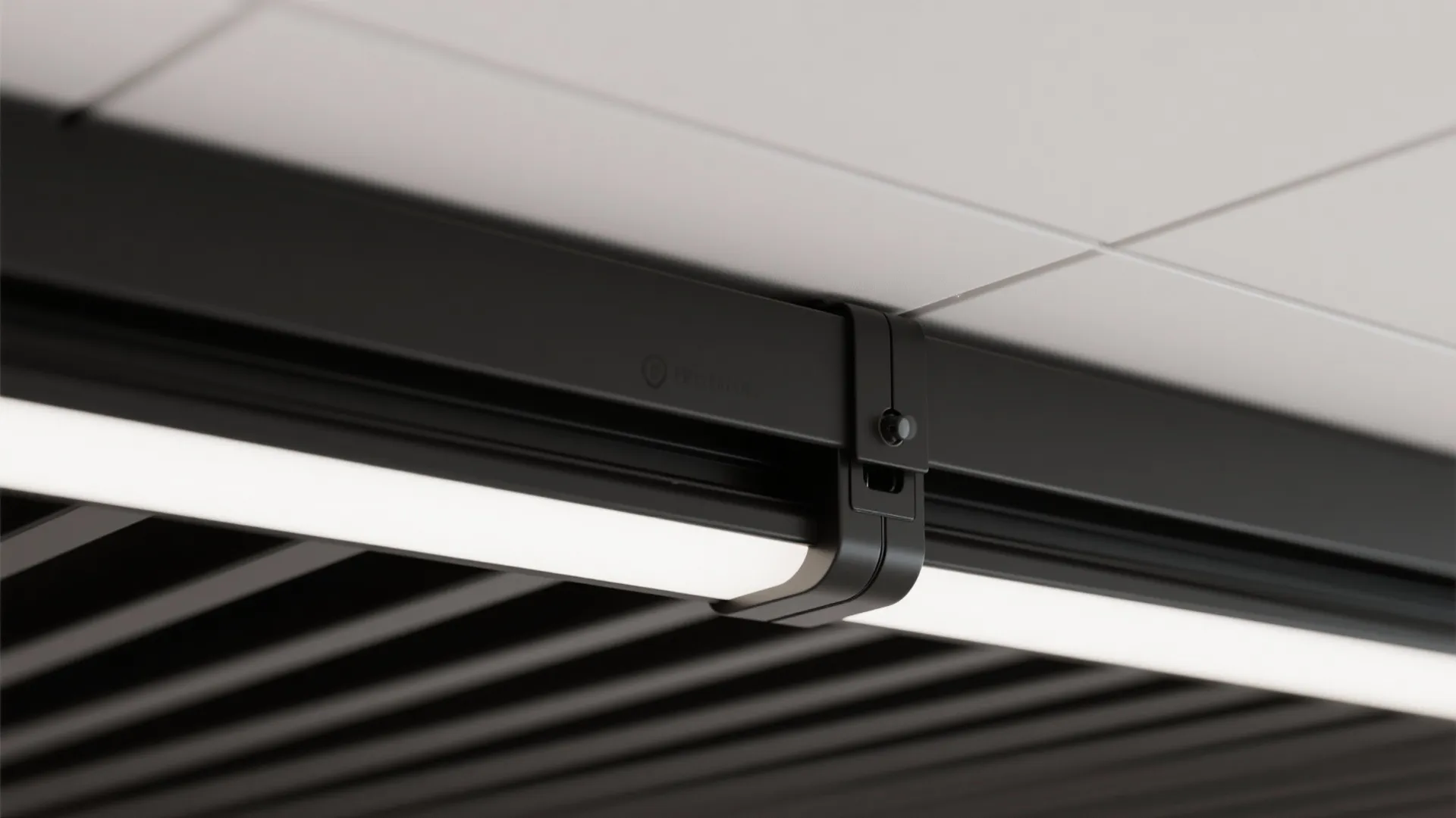 Minimalist aluminum slats with integrated task lighting