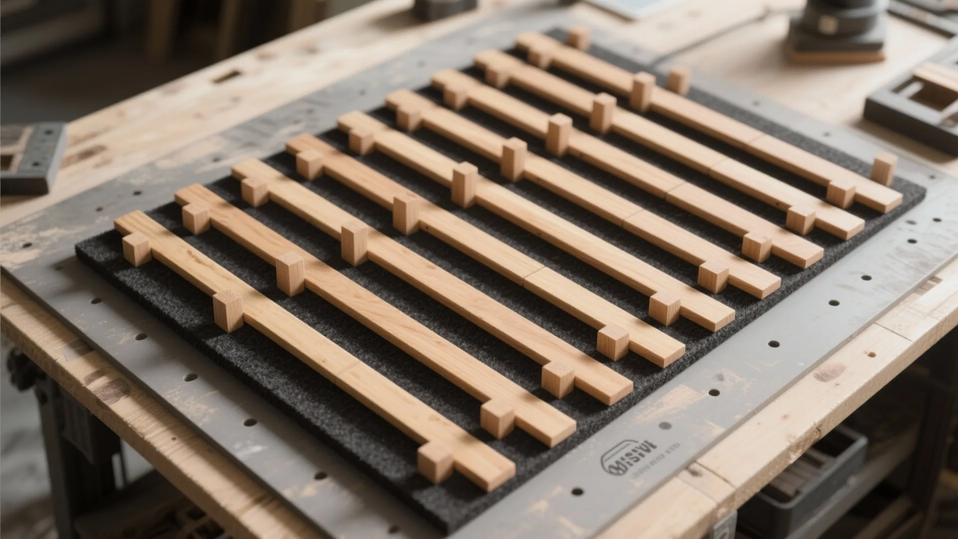 Vertical Pine Slat Wall with Acoustic Intent