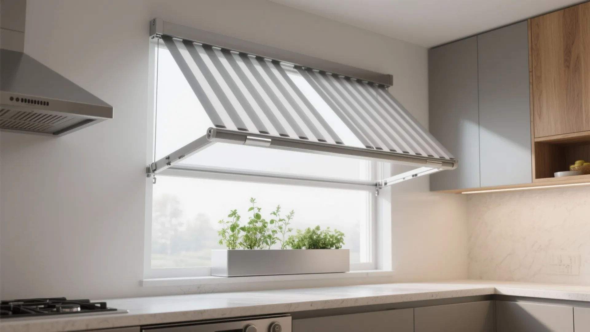 5. Adjustable Slat Mini-Awning or Top Valance with Planter