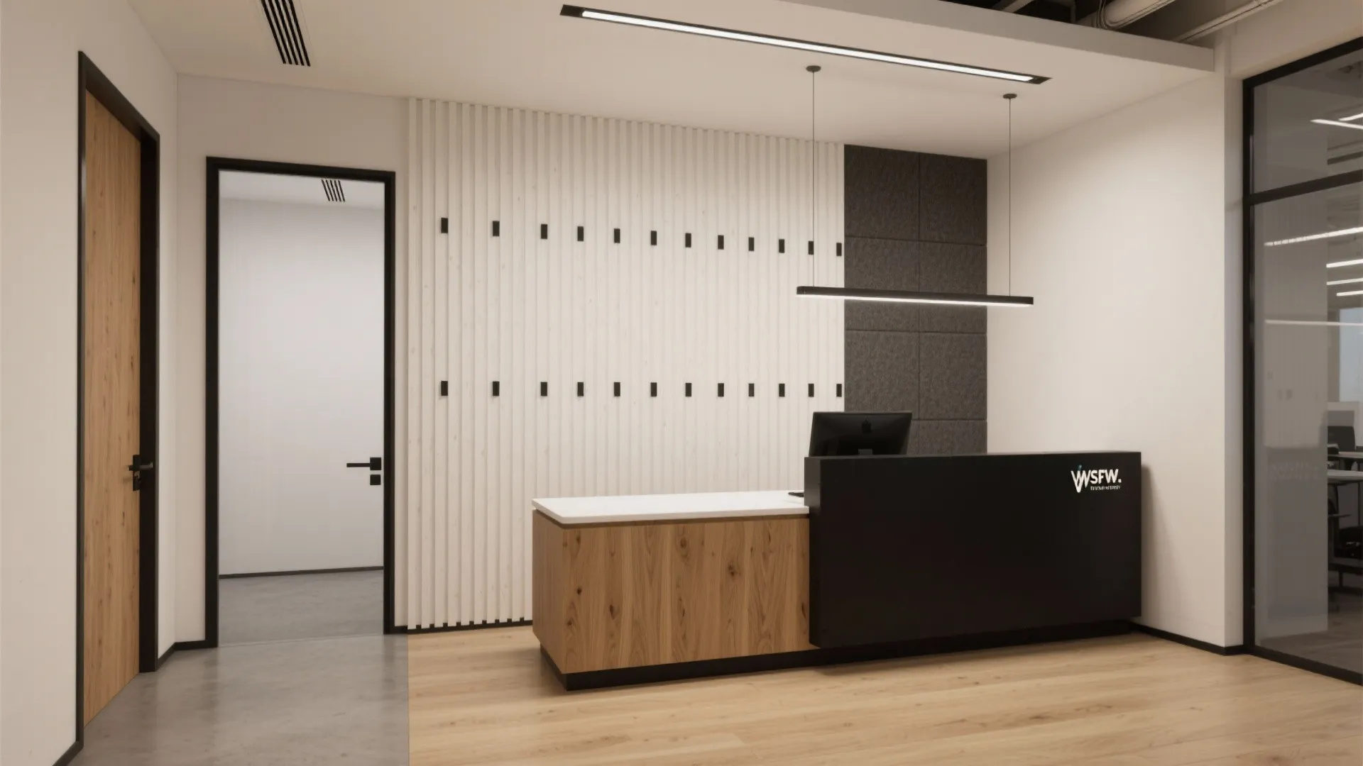 Minimalist Wood Slat Feature Wall