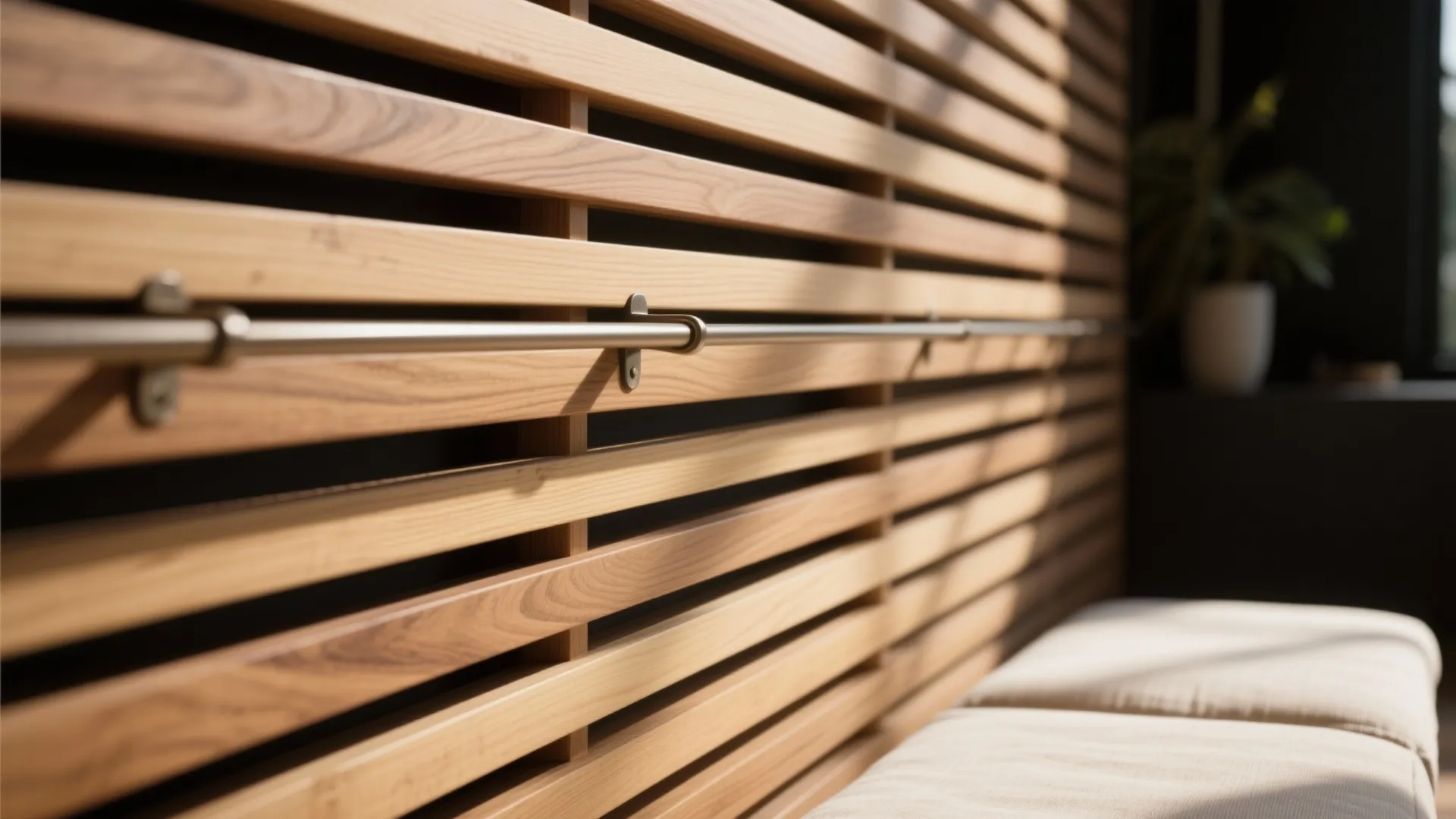 Warm wood and mixed textures feature wall
