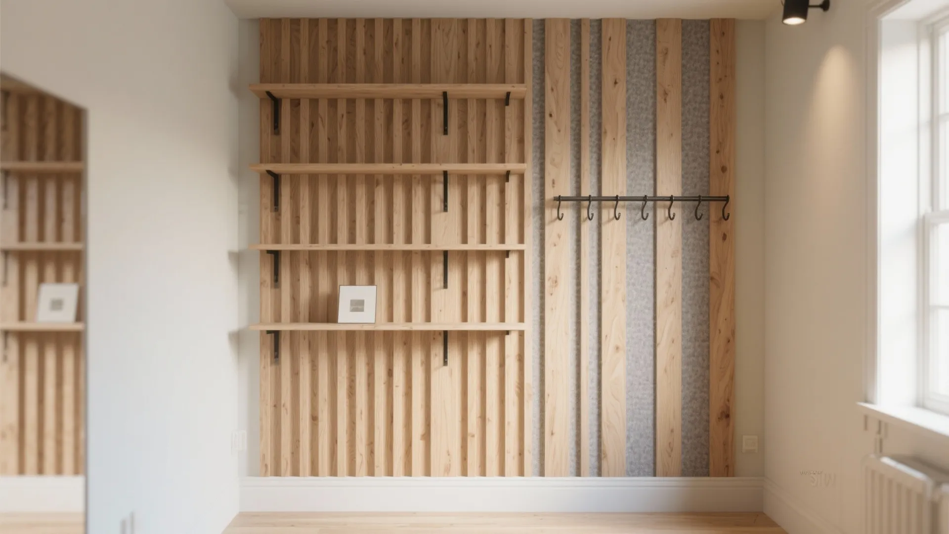 Modular Slat Walls with Hidden Storage