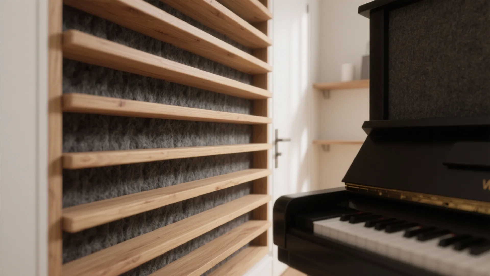 Minimalist Acoustic Wall with Hidden Storage