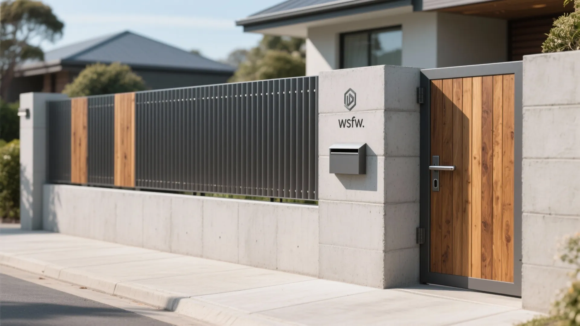 2) Mixed Material Rhythm: Concrete + Metal + Timber