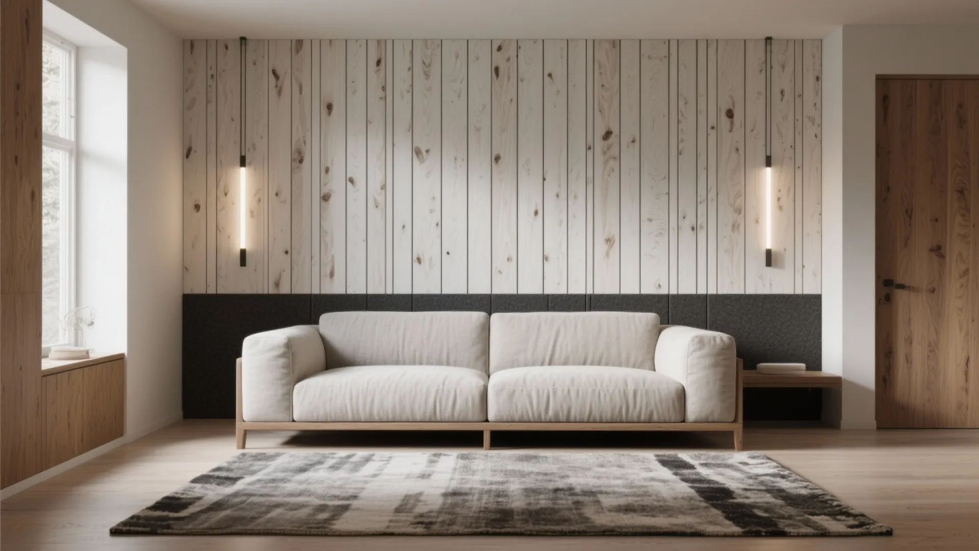 Slatted Wood Panels for Warmth and Acoustics