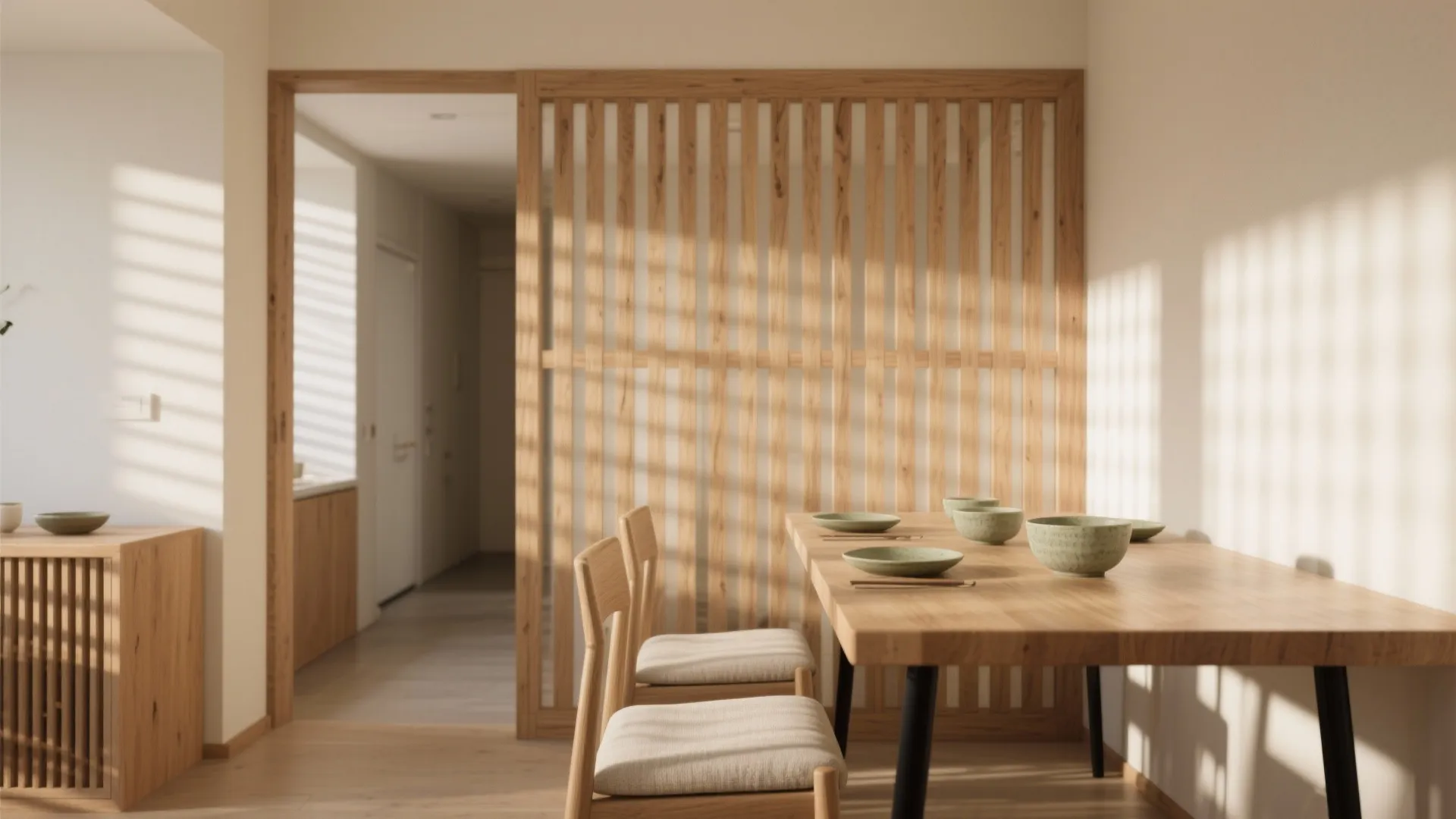Slatted Wood Screens with Rhythm